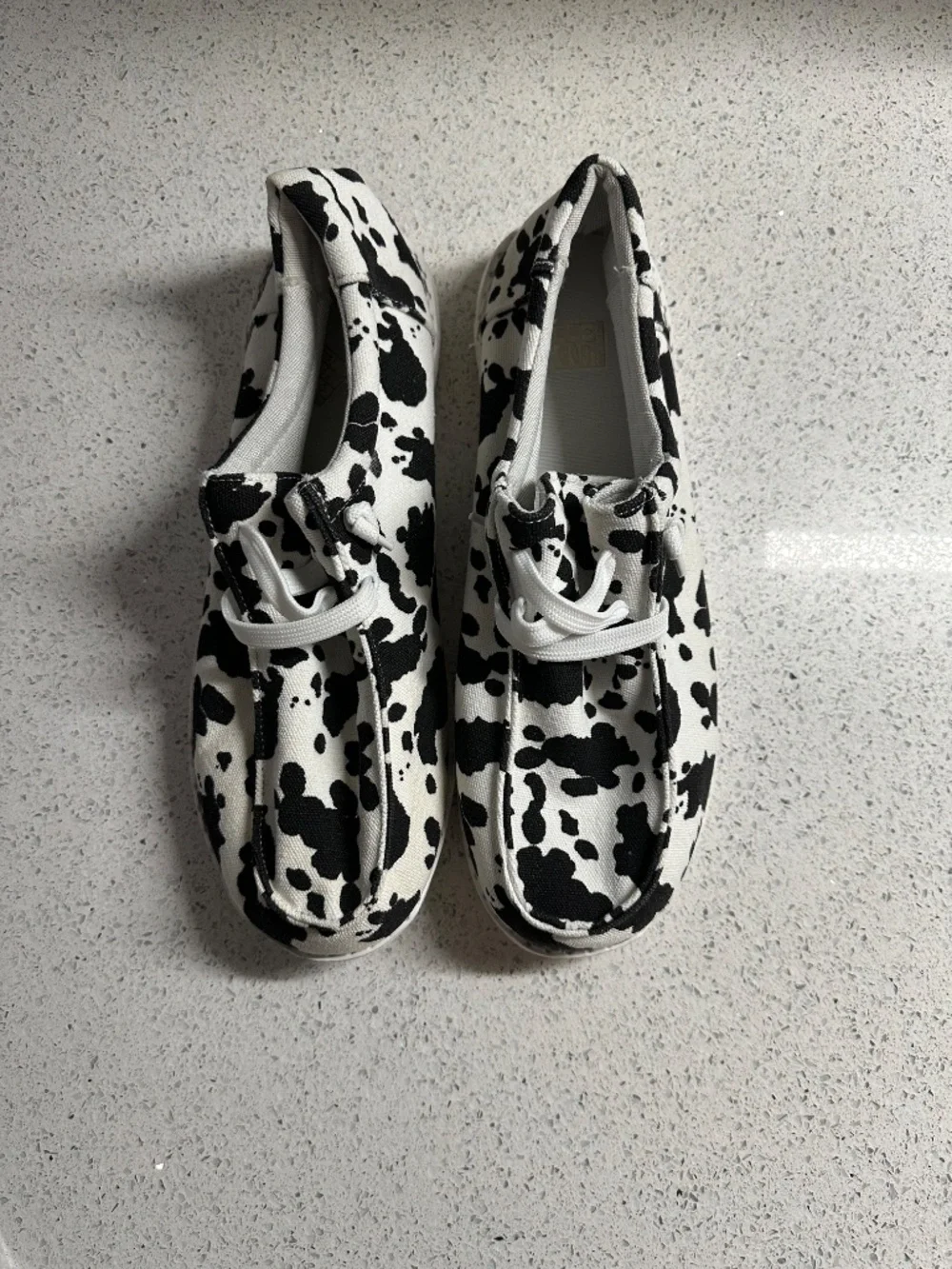 Women’s Cow Printed Canvas Shoes - Size 10.5